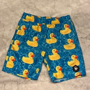 Neff rubber ducky board shorts. Hot tub. Pool. Boys Medium
